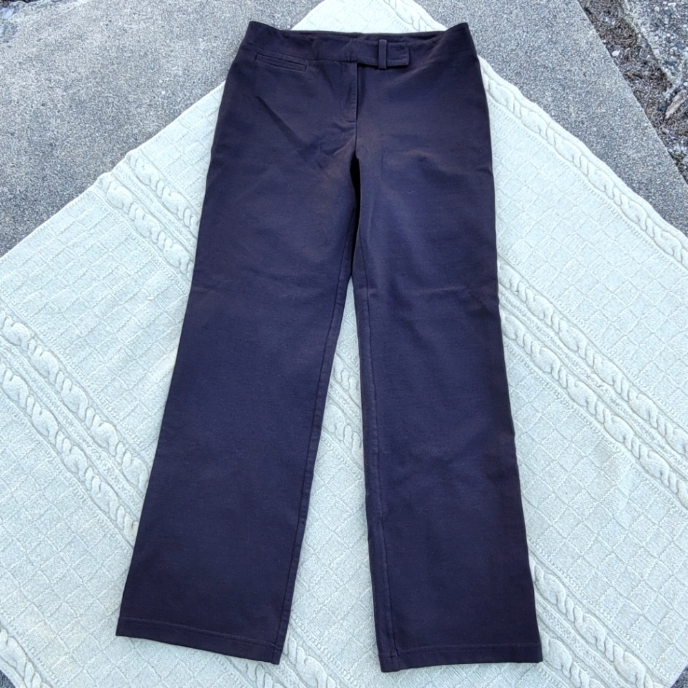 y2k Eileen Fisher Ponte Knit Wide Leg Pants size S Dark Brown